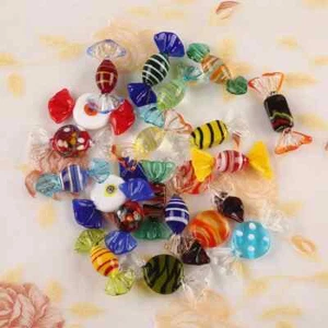 Tienda de carros boutique hecha a mano 20 piezas vintage estilo Murano varios dulces de vidrio... - Imagen 1 de 10