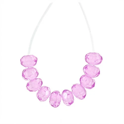 25 cuentas de rondelle facetadas de circonita cúbica 3 mm rosa #96133 Foto 1 de 1
