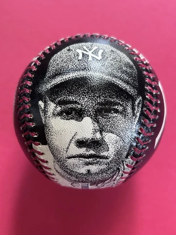 Babe Ruth Yankees MLB 1/1 Portrait  All Side Painted By Artist AG Fredricksen Cover