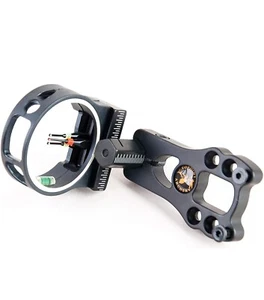 3 Pin Bow Sight - Fiber, Brass Pin, Aluminum Machined - Right and Left Handed - Foto 1 di 1