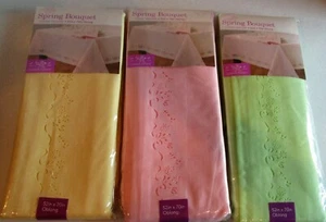 SPRING BOUQUET Cutwork Fabric Tablecloth Assortment  52" x 70"  [Your Choice] - Picture 1 of 4