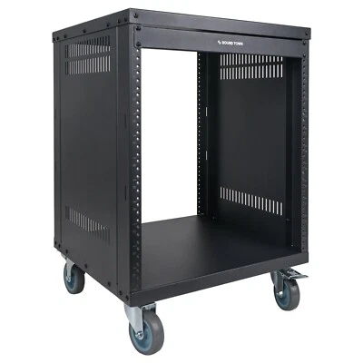 Sound Town 12U Universal Steel Rack, w/ 3" Locking Casters (STRK-M12U) - Image 1 of 4