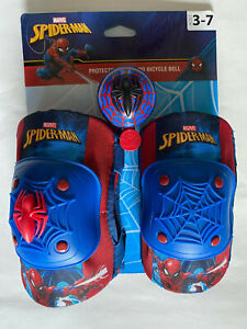 Marvel Spider-Man Protective Gear and Bicycle Bell - Knee + Elbow pads and bell 