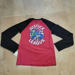 Justice League Graphic Long Sleeve Pocket Tee T-Shirt For Boys Girls Size XL NEW - Picture 1 of 7