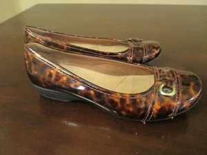 Mocasines planos de ballet de cuero marrón Clarks Bendables talla 5 M brillantes - Imagen 1 de 9