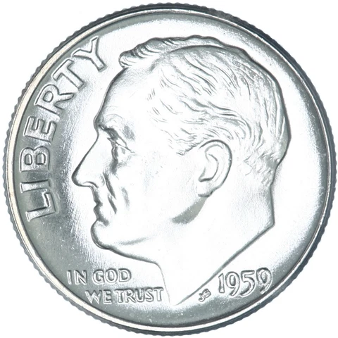1959 (P) Roosevelt Dime 90% Silver Choice BU US Coin See Pics W170 Cover