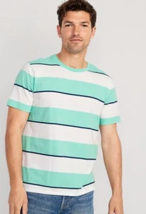 Old Navy Mens Size Large ~Soft Washed Striped Crew Neck Short Sleeve T-Shirt NWT - Picture 1 of 4