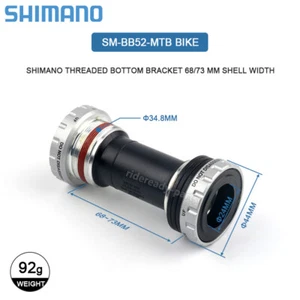 Shimano Deore SM-BB52 68/73mm BSA Hollowtech II Threaded Bottom Bracket MTB Bike - Picture 1 of 4