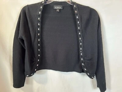 A. Byers Open Front Shrug Bolero Cardigan Beaded Small Frayed Edge Dressy Formal - Image 1 of 4