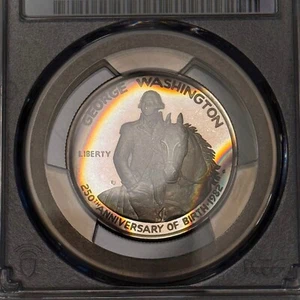 PR68DCAM 1982-S Washington Silver Proof Half Dollar, PCGS Trueview- Rainbow Tone - Picture 1 of 8
