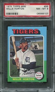 1975 Topps Mini #66 Willie Horton psa 8 Nm-Mt