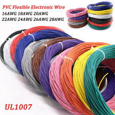 PVC Flexible Electronic Wire UL1007 Stranded Cable 16AWG-30AWG 11 Colors Choose