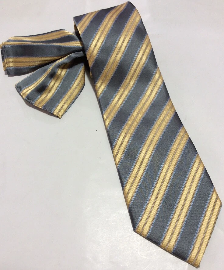 JUEGO PAÑUELO CORBATA CUELLO DISEÑO SEDA ESTAMPADO RAYAS MULTICOLOR BARCELONA CRAVATTE NUEVO Foto 1 de 4