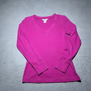 VINTAGE Lilly Pulitzer Sweater Womens Small Pink Cotton Blend Palm Tree Logo - Picture 1 of 9