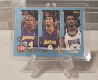 2001-02 Topps League Leaders Scoring Kobe, Shaq, Iverson, Carter Card #215 🔥 - Image 1 of 2