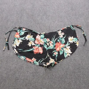 Fuini's Shorts Womens XL Black Floral Side Drawstring Swimwear Beach Tie Up - Picture 1 of 11