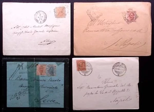 ITALY: 1870s-1890s Selection of Used Examples on 4 Covers - Postmark Interest - Imagen 1 de 2