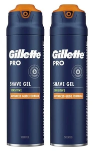 GILLETTE PRO SENSITIVE SHAVE GEL | FOR A SMOOTH SHAVE | 2 X 200ML - GENUINE - Picture 1 of 4
