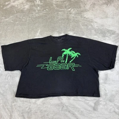 Camisa vintage LA Gear para mujer grande negra recortada años 90 retro puntada única Foto 1 de 4