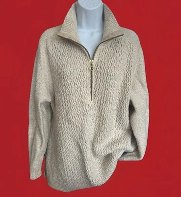 Свитер Tommy Hilfiger кремовый свободного покроя женский размер XXL - Изображение 1 из 4