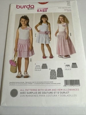 BURDA 9442 Small girls skirt pattern New & Uncut - Image 1 of 2