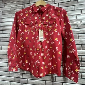 Wrangler Western Girls L shirt Snap western red cowgirl southwestern rodeo Nwt - Picture 1 of 16