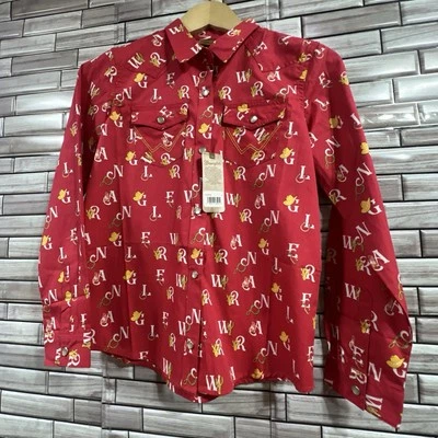 Wrangler Western девочек L рубашка Snap western красный ковбой юго-западное родео новый с ярлыками - Изображение 1 из 4