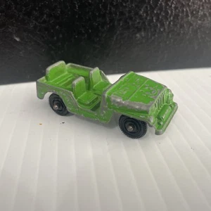Vintage Tootsietoy Green Army Jeep #2 Loose Pressed Steel 2" Chicago 1950s - Picture 1 of 5