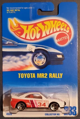 Vintage 1991 Hot Wheels Toyota MR2 Rally #233 Blue Card - Image 1 of 4