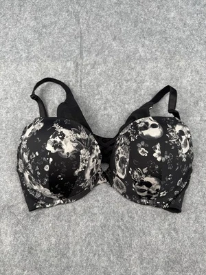 Бюстгальтер пуш-ап Torrid изогнутый с черепами цветочный размер 42B черный на косточках - Изображение 1 из 4