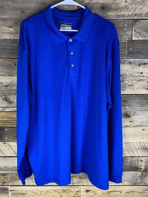 Grand Slam Performance Men's Sz XXL Royal Blue Long Sleeve Activewear Polo Shirt - Image 1 of 4