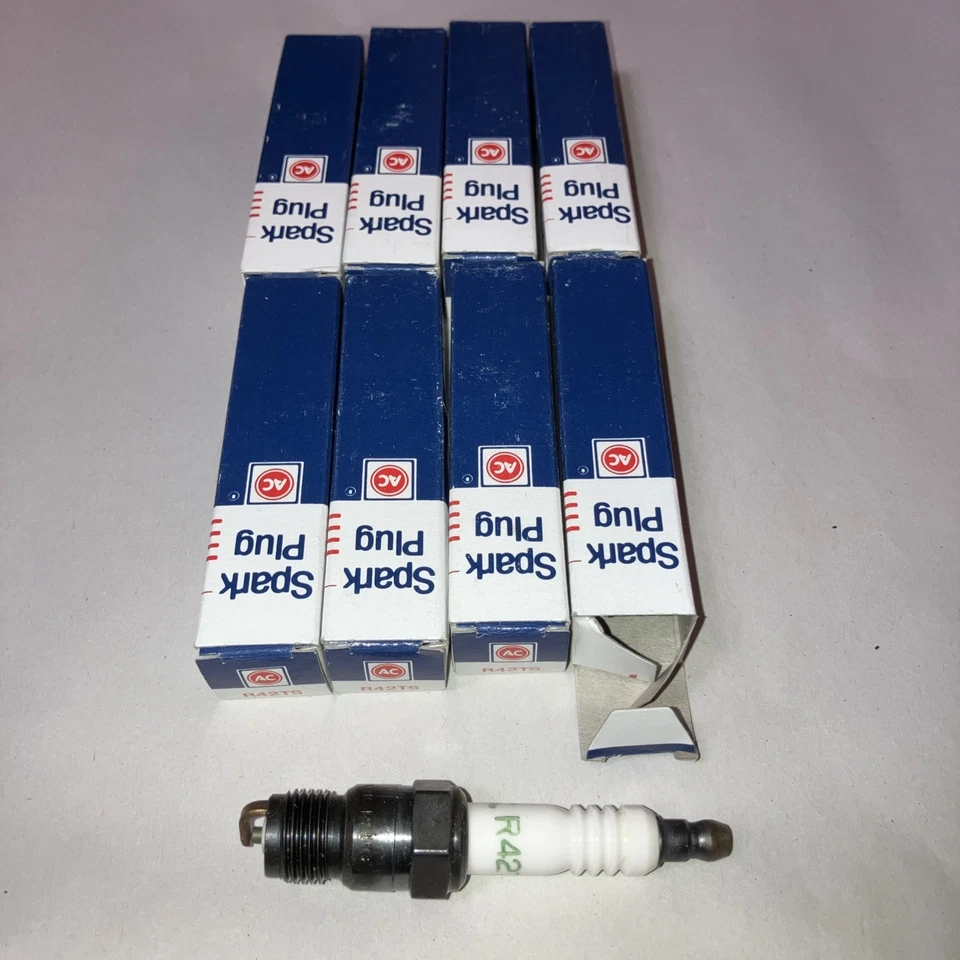 Qty 8 NIB AC Delco Spark Plugs OEM Part # R42TS - New in Box - Free Shipping - Image 1 of 1