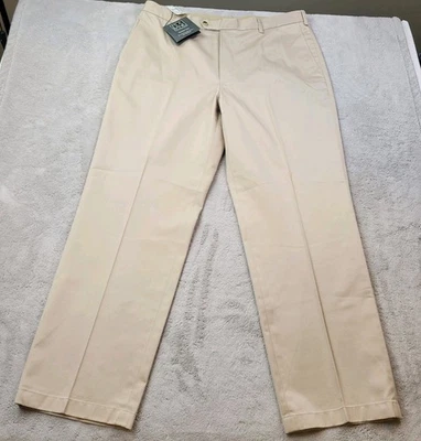 Pantalones Jos A Bank para Hombres 40x32 Tostados Viajero Sarga Pantalones Algodón Frente Plano Nuevos Foto 1 de 4