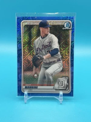 2020 Bowman Chrome MegaBox Matt Manning Blue Mojo Refractor #BCP-229 Tigers /150 - Image 1 of 3