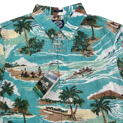 Reyn Spooner Kona Brewing Shirt Mens Small Big Wave Hawaiian Aloha Blue - Image 1 of 4