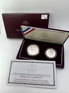 1998-S PROOF ROBERT F. KENNEDY 90% SILVER DOLLAR $1 & JFK .50¢ HALF - OGP COA #2 - Picture 1 of 10