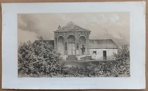 1857 FRONT VIEW OF LONGWOOD OLD HOUSE SAINTE-HÉLÈNE GRAVURE NAPOLÉON EXIL - Picture 1 of 2