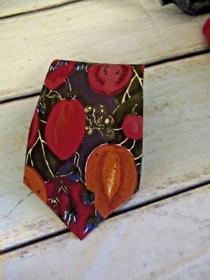 Structure Mens Neck Tie 100% COTTON MULTICOLOR FRUIT WIDTH 4" LENGTH 58"  - Image 1 of 4