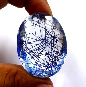 120-130Ct Blue Rutilated Quartz Oval Shape EGL Certified Loos Gemstone 24N - Picture 1 of 4