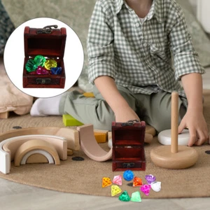 Toy Treasure Chest Pirate Gemstone Wooden Treasure Organizer - Picture 1 of 12
