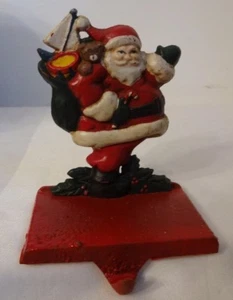 Midwest Christmas Santa Heavy Solid Cast Iron Mantel Hook Stocking Holder Hanger - Picture 1 of 4