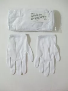 12 PAIR XL WHITE 100% NYLON COIN JEWELRY SILVER GOLD INSPECTION GLOVES LINT FREE - Picture 1 of 4