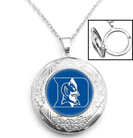 Blue Devils Sterling Silver Link Chain Necklace And Locket D16 Cover