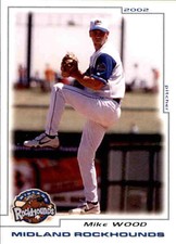 2002 Midland Rockhounds Grandstand #28 Mike Wood West Palm Beach Florida FL Card