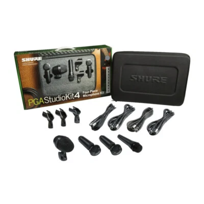 Shure 4-Piece Studio Microphone Kit with 4 Microphones 4-XLR Cables and Case - Image 1 of 4