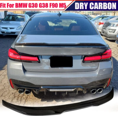 Сухой карбоновый задний спойлер крыло багажника для BMW G30 G38 530i 540i F90 M5 2017-2023 - Изображение 1 из 4