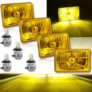 Juego de bombillas LED de metal con lente de vidrio amarillo cristal 4X6" 18/24 W - Imagen 1 de 12