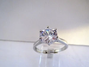 2 CT ROUND CUT Moissanite SOLITAIRE ENGAGEMENT RING Size 8.75 Adjustable Shank - Picture 1 of 6