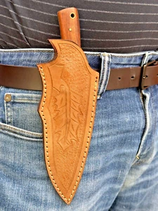 Leder Messerscheide Feststehende Klinge Messerscheide Outdoor Jagdmesser Holster - Bild 1 von 2