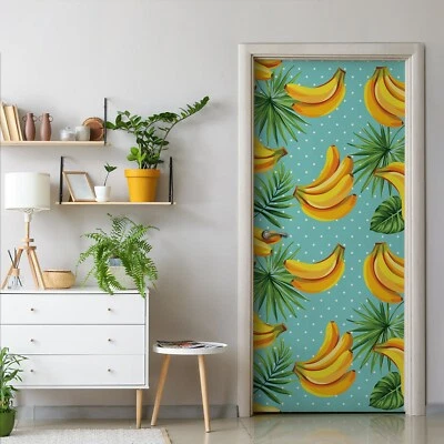 Türtapete selbstklebend Türposter Türaufkleber tropischen Palmenblättern - Bild 1 von 4